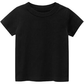 قميص أقل من الأطفال الأولاد فتيات قصير الأكمام Tees Toddler Solid Cotton T-Shirt