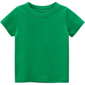 Toddler Boys Cotton Summer Tshirts Girls Kids Basic Solid Undershirts Short Sleeve Crew Neck Suits Sports Athletic