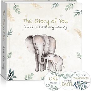 Baby Milestone Stickers, Baby Milestone, New Born Memory Book, Neutral Baby Animal Design, Baby Album And Memory Book.
