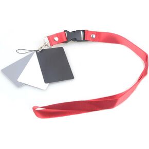 White Balance Card, 18% White Balance Black White Grey Precise Exposure Scratch Color Checker Passport Color Calibration Card with Neck Strap for Digital Photography Video