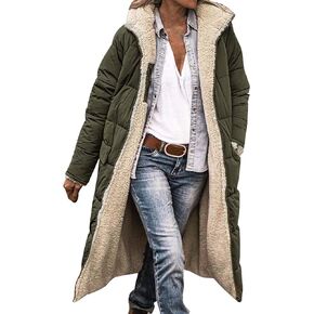 Muyise Woment Winter Winter Down Down Faux Fur Fur Shicele Fleece مبطنة بالمتنزه بالإضافة إلى ملابس مرتفعة بمنتفخة دافئة مع جيوب