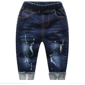 Ding-dong Baby Toddler Kid Boy Girl Ripped Jeans
