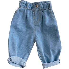 Toddler Baby Boy Girl Jeans Casual High Waisted Pant Straight Denim Jean Trousers Toddlers Cot Boys Winter Jacket