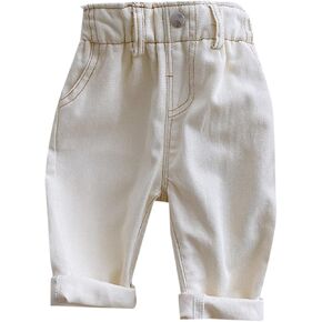Toddler Baby Boy Girl Jeans Casual High Waisted Pant Straight Denim Jean Trousers Kid Jackets