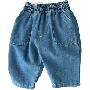 Toddler Baby Girl Jeans Casual High Waist Harem Denim Pants Trousers Baggy Summer Elastic Waist Boys Jeans Shorts
