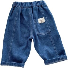 Moonker Toddler Boys Elastic Waist Jeans Toddler Kids Cute Bear Casual Baggy Pull on Jogger Denim 18 Month Old