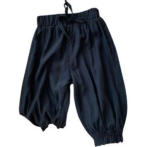 Cotton Linen Harem Bloomers Pants for Baby Toddler Solid Color Casual Ankle Pants Loose Long Drawstring Pants