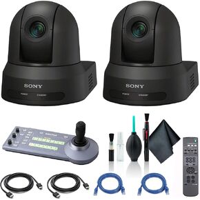 2 x Sony SRG-X40UH 4K/HDMI/USB Optical 40x Zoom PTZ Camera with PoE+ Black SRG-X40UH/B, Sony RM-IP10 IP Remote Controller, 2 x Cat5e Ethernet Cable, Cleaning Set, 2 x HDMI Cable - Bundle