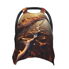Sunset View On The Beach Shore Baby Car Seat Canopy Cover, Multi Use Breathable Nursing Breastfeeding Covers for Mom Soft Stroller Sun Shade Newborn Shower Gift