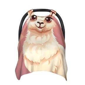 Cute Llama Baby Car Seat Canopy Cover, Multi Use Breathable Nursing Breastfeeding Covers for Mom Soft Stroller Sun Shade Newborn Shower Gift