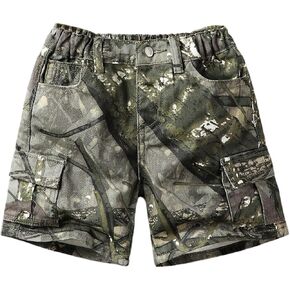 SOLY HUX Toddler Boy's Camo Denim Shorts High Waisted Streetwear Summer Cargo Shorts with Pockets