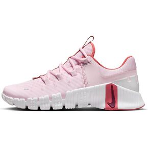 Nike Free Metcon 5 Women's Workout Shoes (DV3950-603, Pink Foam/Adobe/Platinum Tint/Dark Team RED) Size 7.5
