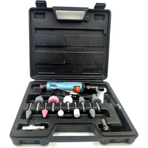 14 Pieces Air Compressor Die Grinder Grinding Polish Kit 1/4 Air Grinder Mill Engraving Tools Kits Pneumatic polishing Machine for Beginners DIY