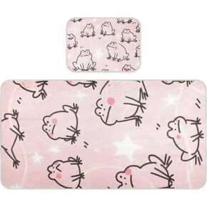 Cute Pink Frog Cooling Baby Waterproof Mattress 28" x 52" Absorbent Pads for Bed for Baby&Toddler