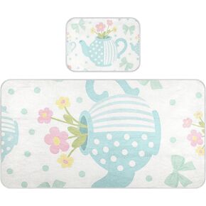 Cute Green Bow Water Bottle Cooling Baby Bed Mattress 28" x 52" Breathable Bed Pads Washable for Baby&Toddler