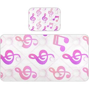 Pink Purple Gradient Musical Note Cooling Baby Mattress pad 28" x 52" Washable Padded Crib for Kids, Adult