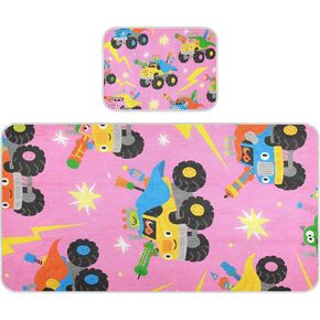 Cute Colorful Truck Cooling Baby Bed Mattress 28" x 52" Breathable Pads for beds for Kids, Adult