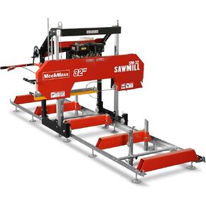 32" inch Portable Sawmill, 420cc 15HP E-Start Gasoline Engine, 29" Board Width, 13' Track Length, Model SM-32