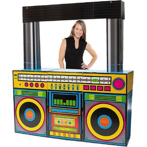 Fun Express 80 "3D Bright Multicolored Boom Box Cutout Standout - موضوع 80 - رائع للحفلة الراقصة وأعياد الميلاد وحفلات الأحداث الكبرى الأخرى