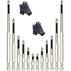 Visulong Drill Bits, Hardpointing Screw Bits, Visulong High-Magnetic Screwdriver Drill Bit Set, Strong Magnetic Durability Screwdriver Drill Bit Set, Anti-Slip Magnetic Electric Screwdriver Set