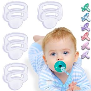 4 Pack Silicone Pacifier Clip Adapter Ring for Philips Avent Soothies, 100% Food-Grade Silicone Binky Clips Holder Adapter Rings Competible with Soothie,BPA-Free Soft Flexible Safe Durable,Transparent