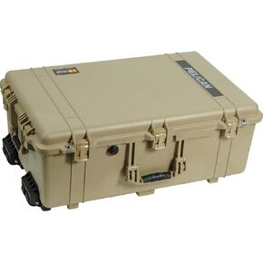 Pelican 1650 Watertight Wheeled Hard Case without Foam insert - Desert Tan