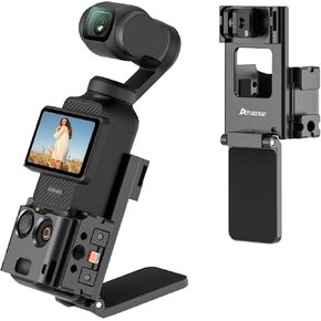 Metal Magnetic Mount متوافق مع DJI Osmo Pocket 3 ملحقات متعددة الوظائف قفص قفص الألومنيوم حالة واقية من الإطار الواقي مع قفل السلامة السريعة ، الأسود