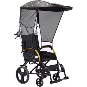 Wheelchair Canopy, Adjustable Umbrella Sun Shade Rain Cover, Folding Sunshade, Universal Fit, Water Resistant, Cotton, Plastic