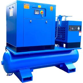 7.5KW/10HP All-in-One Rotary Screw Air Compressor 40CFM@150PSI/230V/60Hz/3-Phase with 80 Gallon ASME Tank and Refrigerated Air Dryer, Stationary Industrial Air Compressor