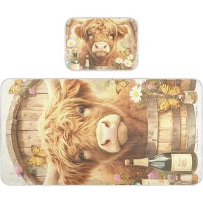 Cute Cartoon Scotland Cow Brown Cooling Baby Washable Mattress 28" x 52" Breathable Pads Washable Waterproof for Kids, Adult