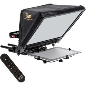 Ikan Elite Generation 2 Universal Large Tablet Teleprompter for Surface Pro & Ipad Pro, Beam Splitter 70/30 Glass w/Rolling Case (PT-ELITE-V2-TK) - Black