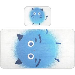 Cartoon Cute Blue Monster Cooling Baby Bassinet Mattress 28" x 52" Breathable Training Pads for Baby&Toddler