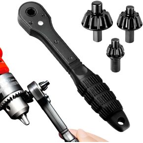 3 in 1 Drill Chuck Ratchet Spanner, 2025 New Universal Chuck Key Replacement Tool for Drill, Compatible with Most Electric Drills and Power Tools (1PC)
