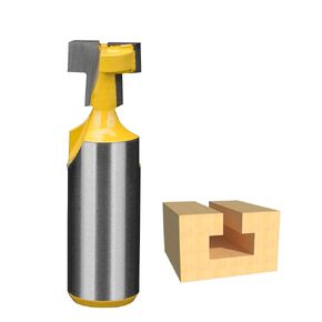 1pc بت من جهاز توجيه ثقب المفتاح ، 1/2 "Shank T-Track Slotting Cutter Router بت 3/8 بوصة قطر الشفرة T-Slot Grooving Milling Tool for Woodworking T-Track Slotting Milling Milling