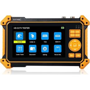 CCTV Tester Monitor, 5in CCTV Tester 8MP AHD CVI TVI SDI Video Surveillance Camera Monitor 4K Cftv Tester with VGA Input Cable Tracker(TI-HD9631C)