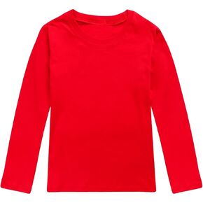Long Sleeve Soft Cotton Undershirts for Boys Girls Kids Funny Crew Neck Solid Pullover Tees Tops Clothes Sweater