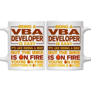 11oz Wordpress Developer Mug - Funny Wordpress Developer Gift, Humor Ceramic Coffee Mug Being A Wordpress Developer Is Easy, Like Riding A Bike On Fire - Unique 11oz Cup for Wordpress Developer Pros
