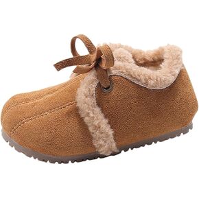 Boys Girls Plush Faux F𝘂r Lined Ankle Boots Kids Non Slip Indoor House Slippers Winter Outdoor Size 4 Boots Women