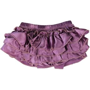 judanzy Ruffle Chiffon or Satin Tutu All Around Bloomer Diaper Cover (0-6 Months, Mulberry Purple)