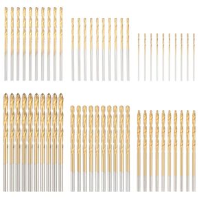 60 Pcs Small Twist Drill Bit Set, 3/64"-1/8" Fully Ground Micro Drill Bits for Wood, Aluminum Alloy, Metal, Plastic, Steels