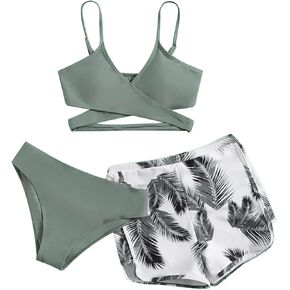 3 Piece Swimsuits for Women Sexy Bikini Sets High Waisted Bikini Bottoms Beachwear Swimwear Summer Vacation Outfits
