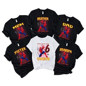 Spider Birthday Shirt, Personalized Spider Birthday Shirt, Customized Spider Shirt, Family matching shirts, Toddler birthday shirt, Family matching birthday shirt,