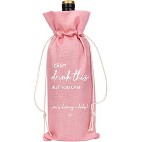 （Pink） I Cant Drink This But You Can Pregnancy Announcement for Grandparents Aunt Parents New Mom Dad Pregnancy Announcement Wine Bag