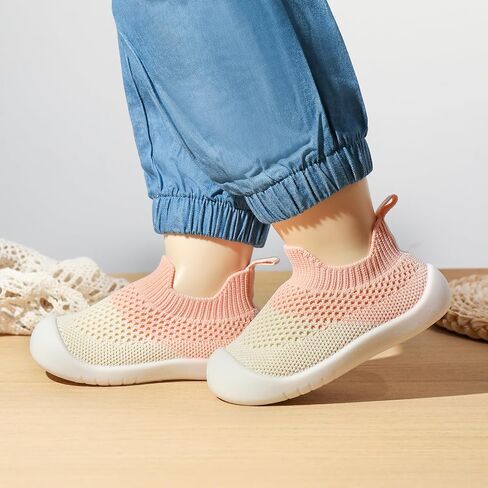 أحذية الأطفال الأولاد الفتيات الفتيات التنفسات شبكة أول أحذية المشي أطفال خفيفة الوزن زلة على أحذية رياضية قطنية داخلية على الأرض in Kuwait