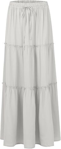 Women's Floral Print Midi Skirts 2025 Summer Aline Elastic High Waist Pleated Flowy Long Skirt Pockets Cute Skirts in Saudi Arabia
