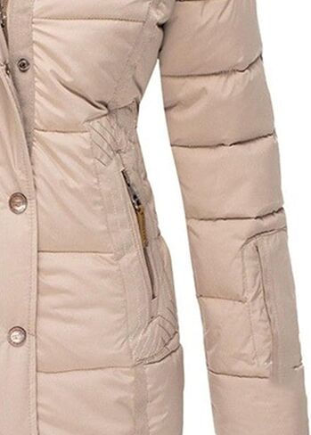 JEsilunmaMY Women's Fleece Lined Insulated Puffer Jacket Winter Coats Fur Hooded Down Parkas Slim Shearling Padded Jacket in Saudi Arabia