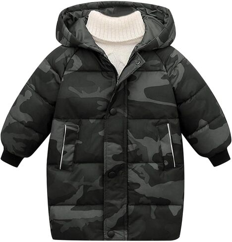 Winter Down Coats for Kids Baby Boys Girls Long Hooded Puffer Jacket Outerwear Thicken Puffer Windbreaker Outwear in Saudi Arabia