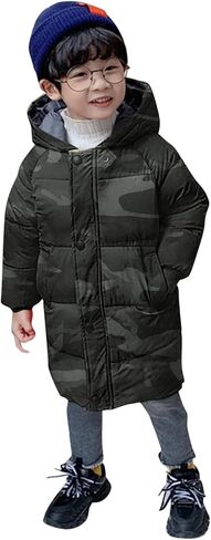 Winter Down Coats for Kids Baby Boys Girls Long Hooded Puffer Jacket Outerwear Thicken Puffer Windbreaker Outwear in Saudi Arabia