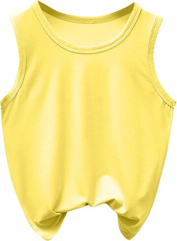 الفتيات الصيف بلا أكمام دبابة أعلى أساسية من طاقم الطاقم الصلبة المريح ناعم للورق المحملات للبنين 2-12 سنة in Kuwait