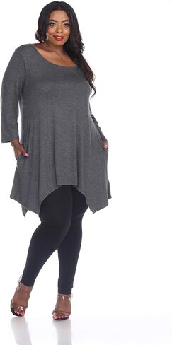 white mark Women's Maternity Makayla Tunic Top with Shark Bite Hemline & Pockets in Saudi Arabia